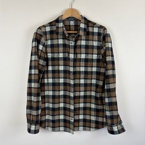 Ibex Women's Taos Woven Wool Flannel Plaid Snap Front Shirt